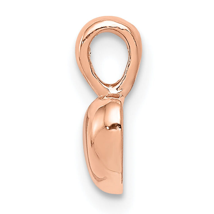 14K Rose Polished Domed Heart Charm-M2076R
