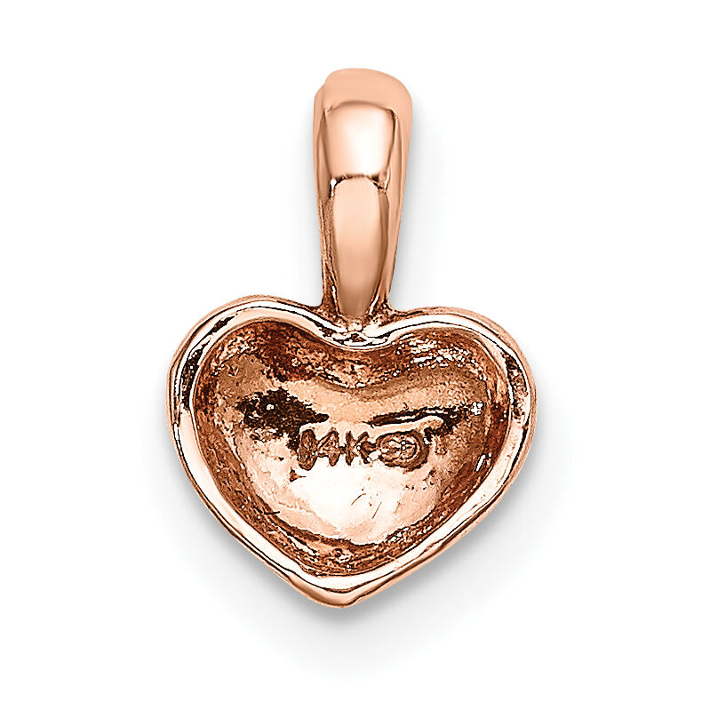 14K Rose Polished Domed Heart Charm-M2076R