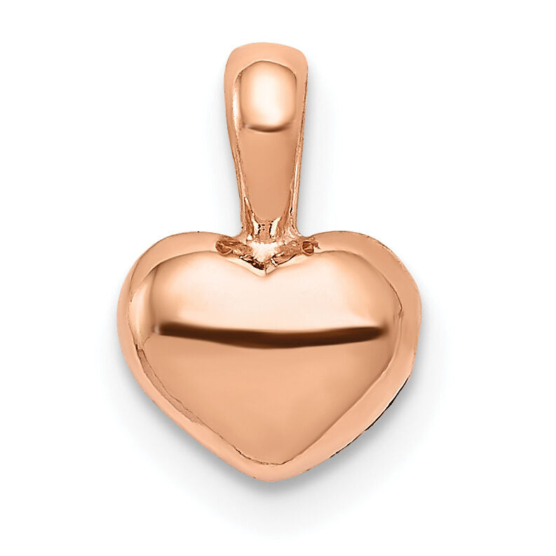 14K Rose Polished Domed Heart Charm-M2076R