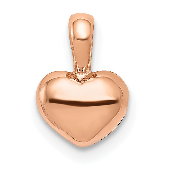 14K Rose Polished Domed Heart Charm-M2076R