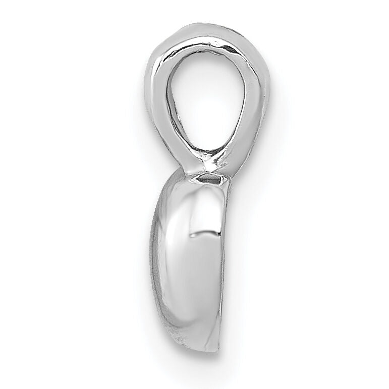 14K White Gold Polished Domed Heart Charm-M2076W