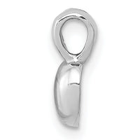 14K White Gold Polished Domed Heart Charm-M2076W