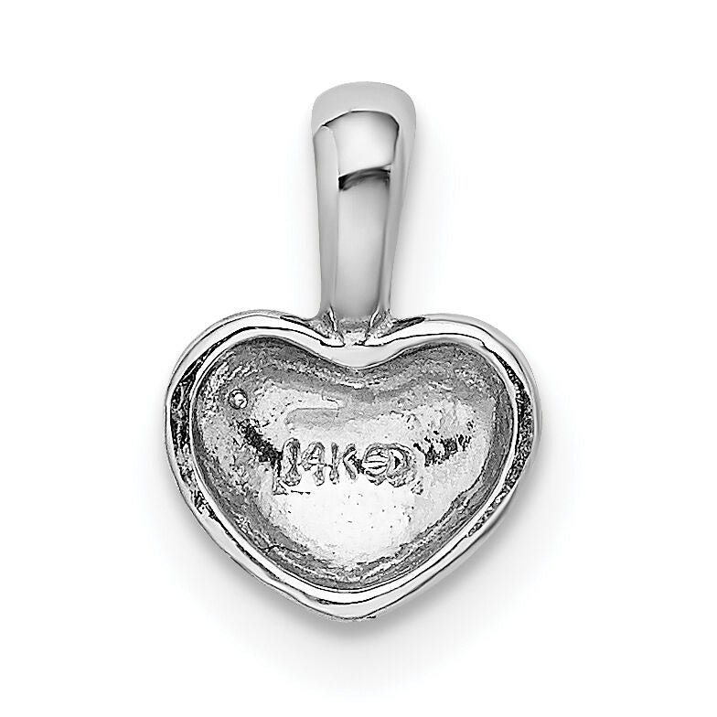 14K White Gold Polished Domed Heart Charm-M2076W