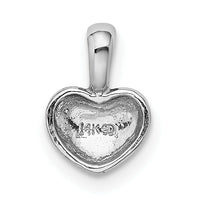 14K White Gold Polished Domed Heart Charm-M2076W
