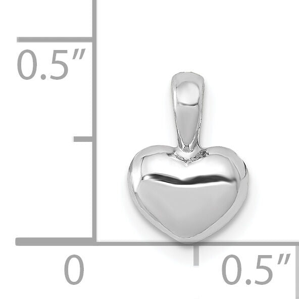 14K White Gold Polished Domed Heart Charm-M2076W