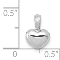 14K White Gold Polished Domed Heart Charm-M2076W