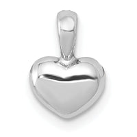 14K White Gold Polished Domed Heart Charm-M2076W
