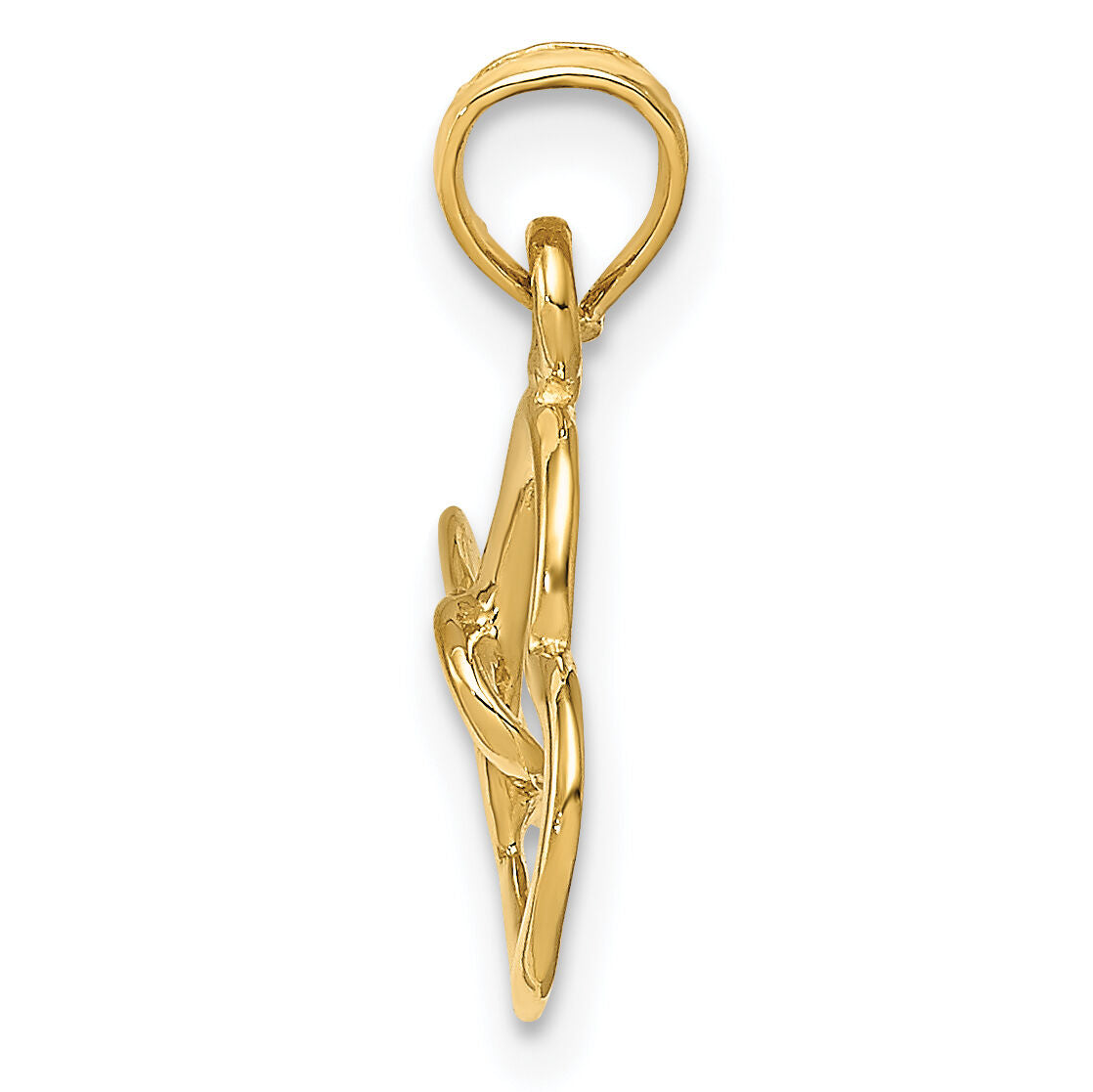 14K Polished Intertwined Double Heart Pendant-M2128