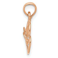 14K Rose Polished Intertwined Double Heart Pendant-M2128R