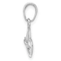 14K White Gold Polished Intertwined Double Heart Pendant-M2128W