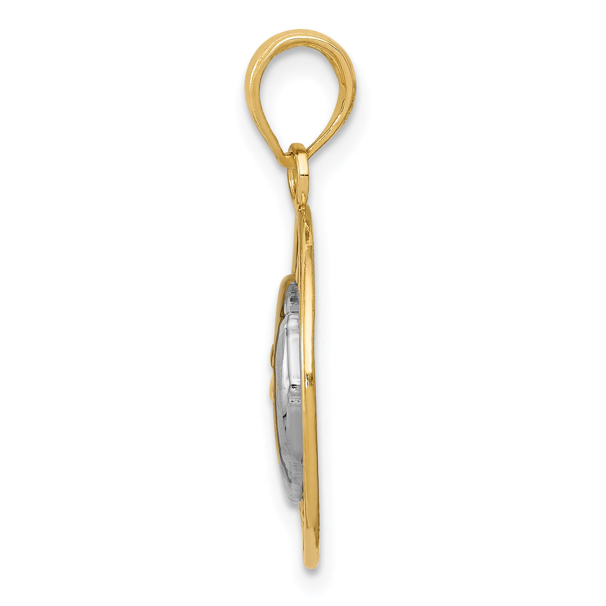 14k and Rhodium Sun and Moon Charm-M2204