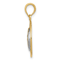 14k and Rhodium Sun and Moon Charm-M2204