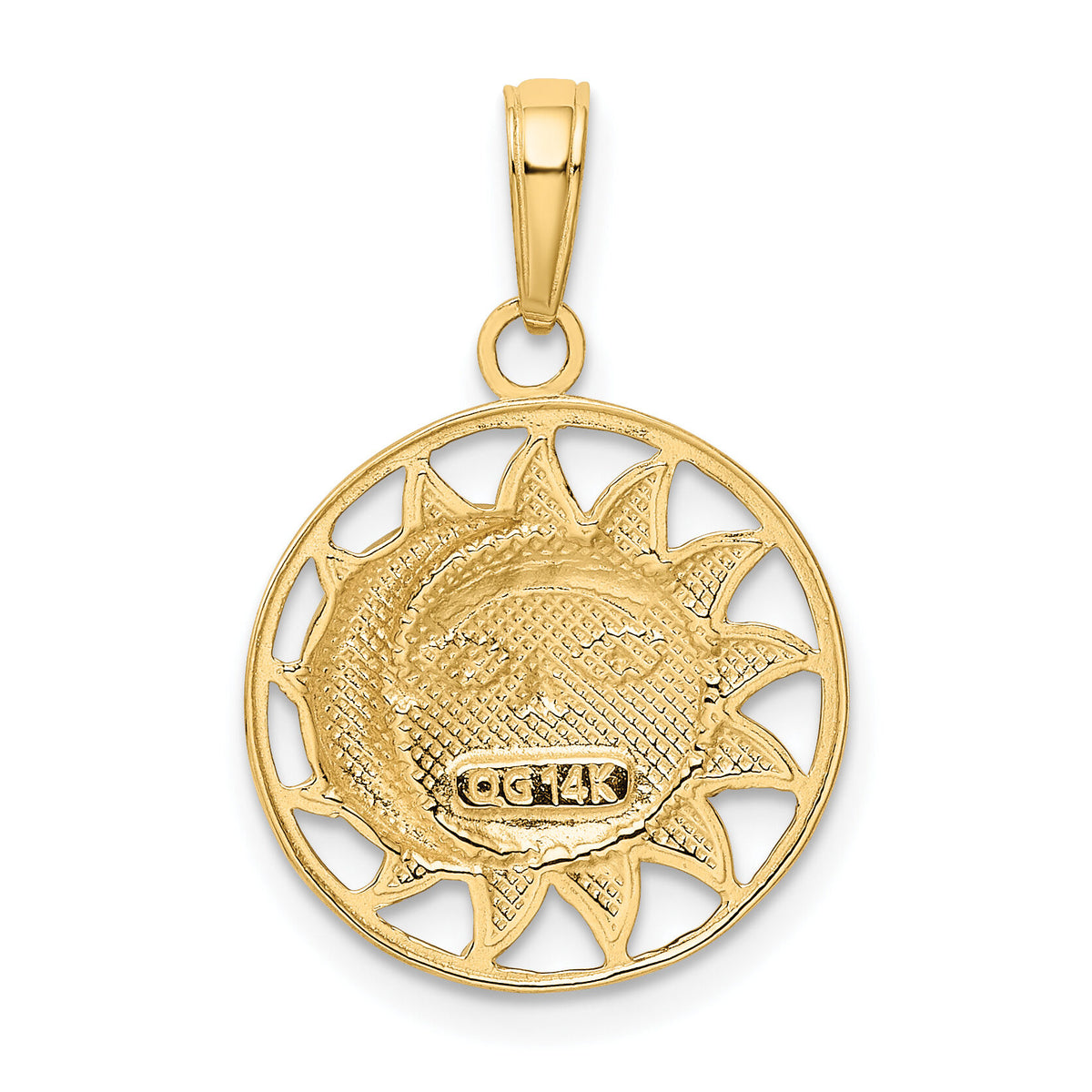 14k and Rhodium Sun and Moon Charm-M2204