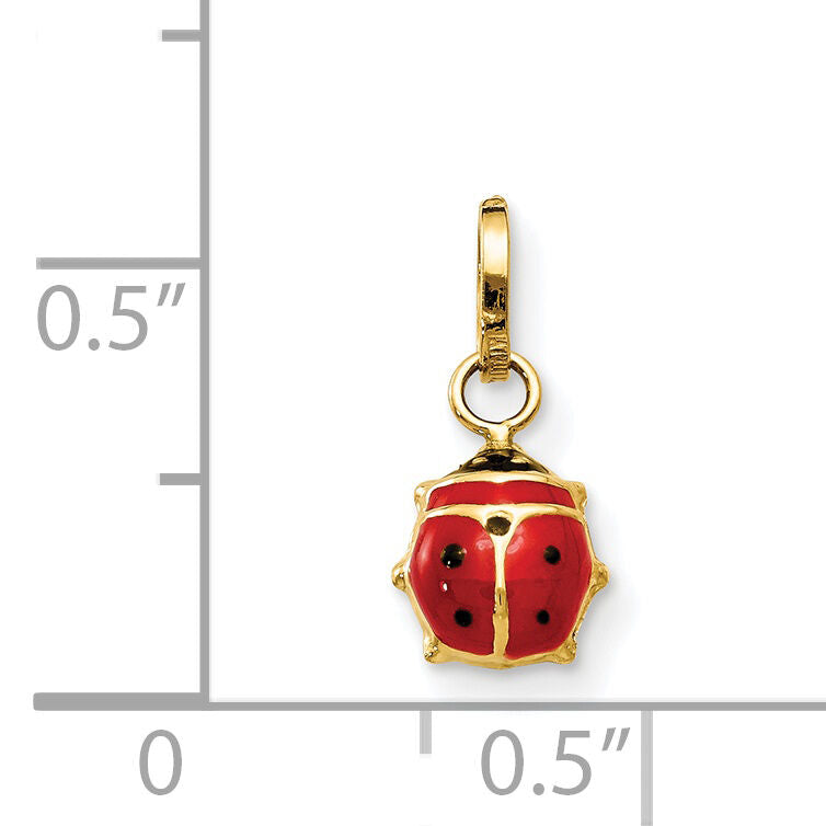 14k Enameled Ladybug Charm-M2220