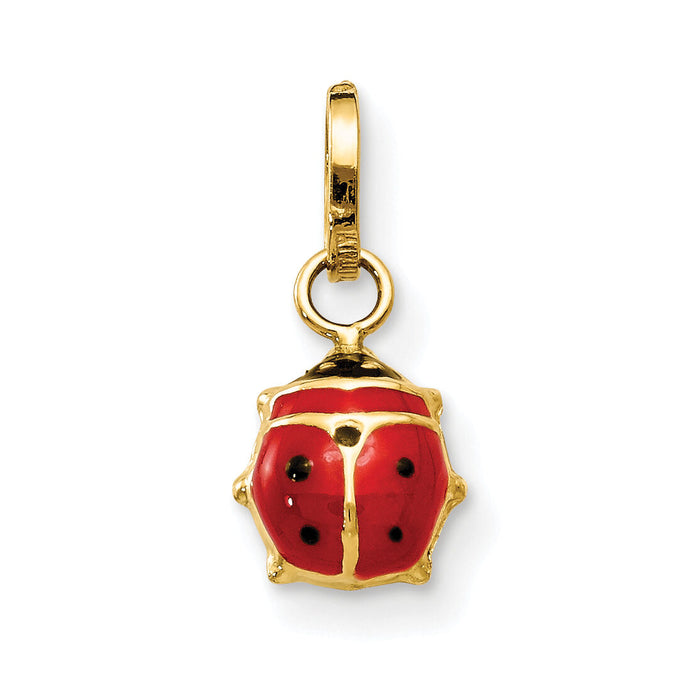 14k Enameled Ladybug Charm-M2220