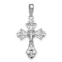 14k White Gold Filigree Cross Charm-M2244