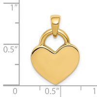 14k & Rhodium Hollow Polished 3D Reversible Heart Charm-M2364