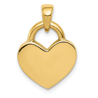 14k & Rhodium Hollow Polished 3D Reversible Heart Charm-M2364
