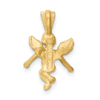 14k  3D Satin and Diamond-Cut Angel Charm-M246