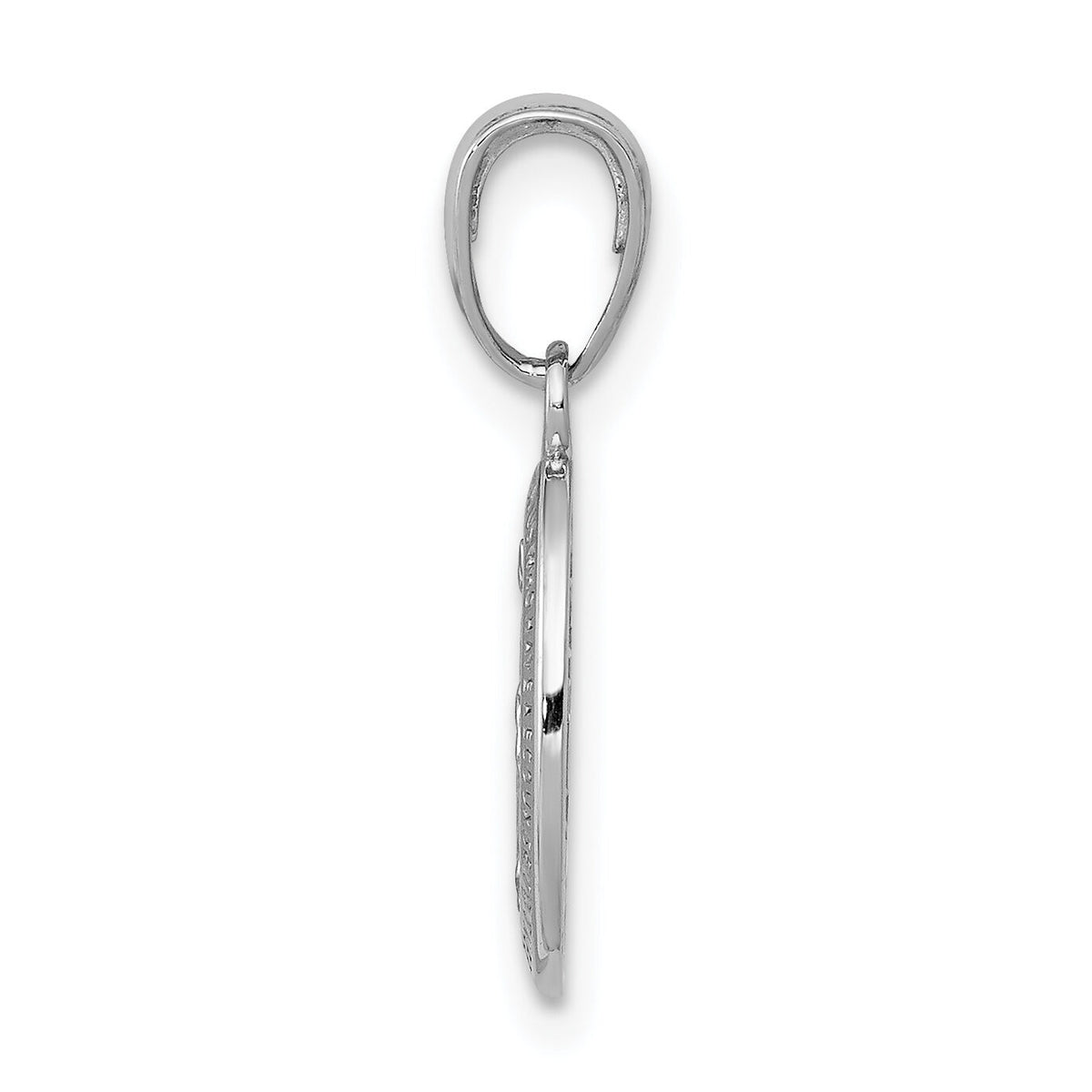 14k White Gold Miraculous Medal Charm-M2515W