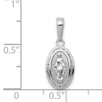 14k White Gold Miraculous Medal Charm-M2515W