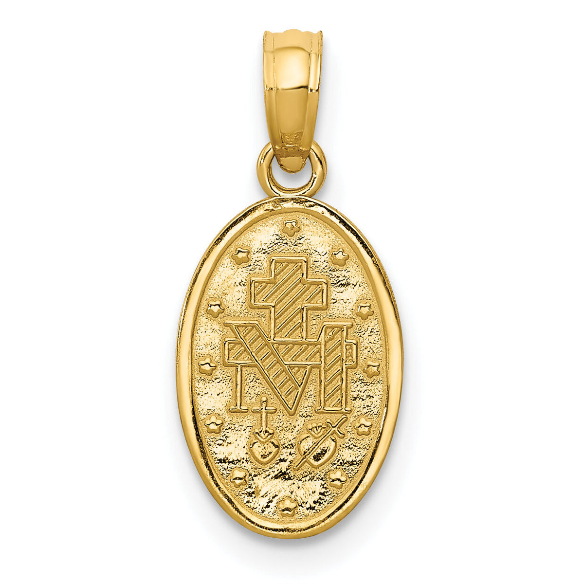 14k w/Rhodium Miraculous Medal Charm-M2516