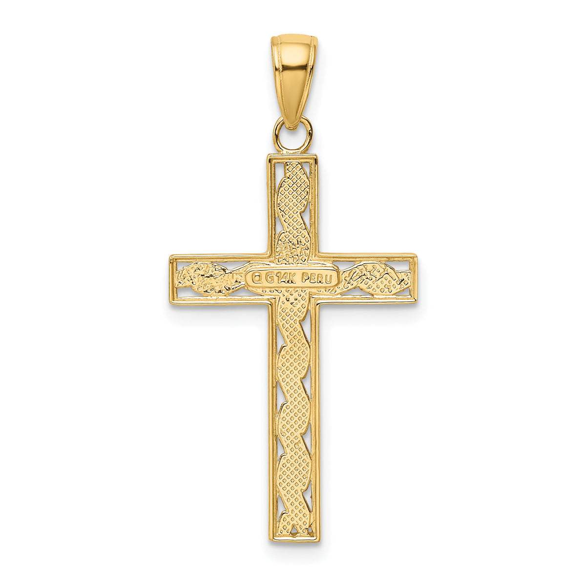 14k Rope Cross Pendant-M2545