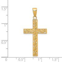 14k Rope Cross Pendant-M2545