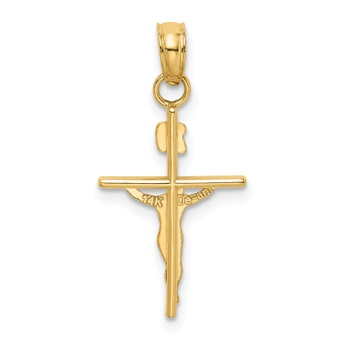 14k Two-tone INRI Crucifix Pendant-M2591