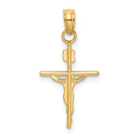 14k Two-tone INRI Crucifix Pendant-M2591