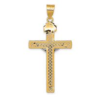 14k Two-tone INRI Crucifix Pendant-M2595