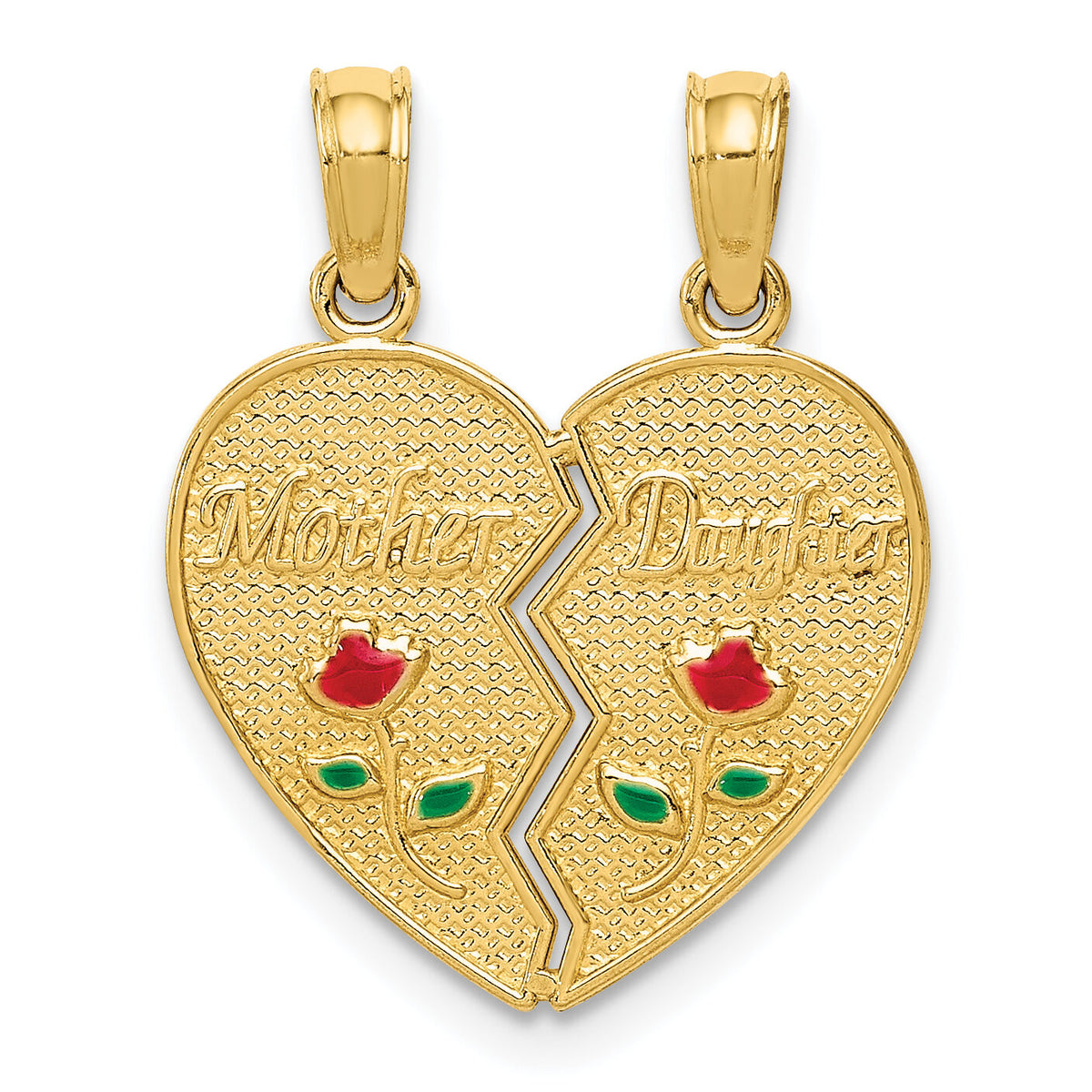 14k Enameled MOTHER - DAUGHTER Break-apart Pendant-M2696