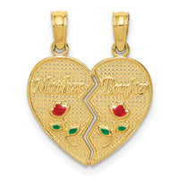 14k Enameled MOTHER - DAUGHTER Break-apart Pendant-M2696