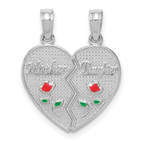 14k White Enameled MOTHER - DAUGHTER Break-apart Pendant-M2696W