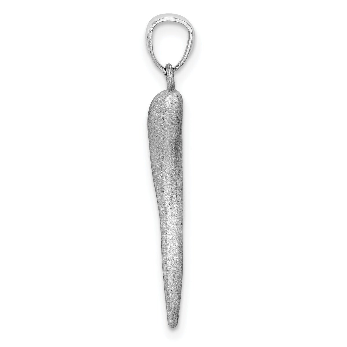 14k White Gold Solid D/C Italian Horn Charm-M2710