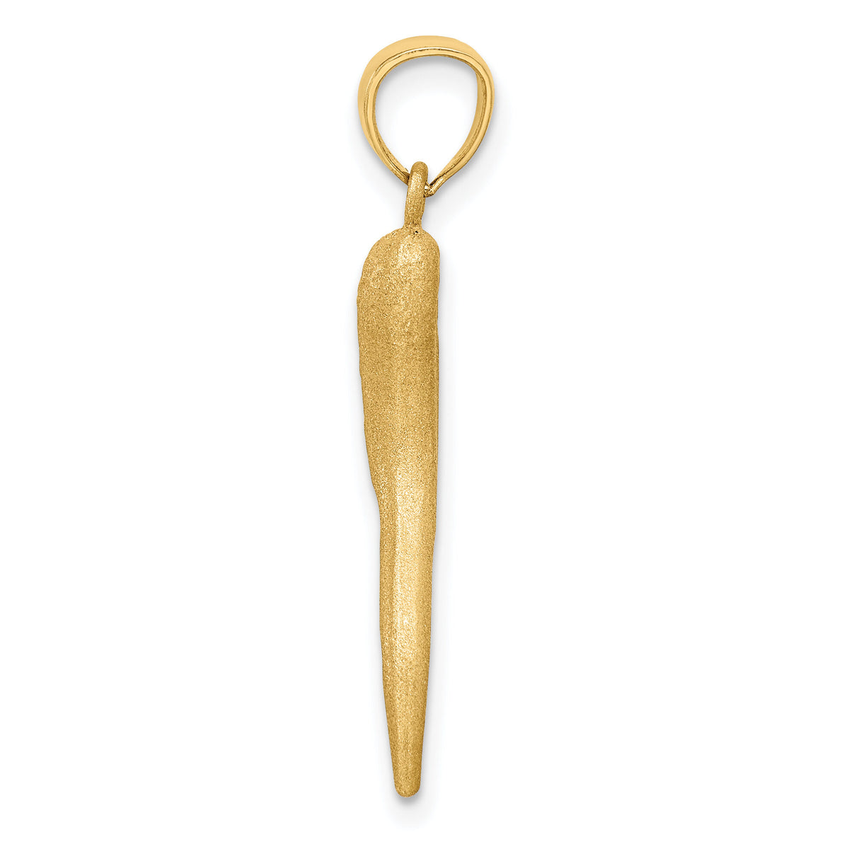 14k Solid Diamond-cut Italian Horn Charm-M2711