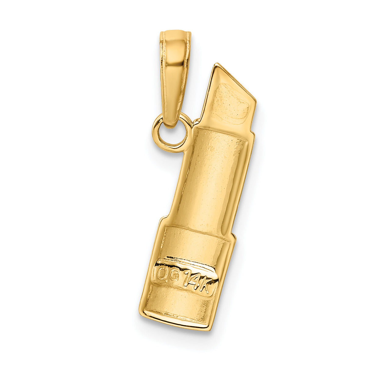 14K and Rhodium Enameled Lipstick Charm-M2779