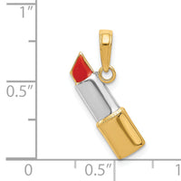 14K and Rhodium Enameled Lipstick Charm-M2779