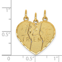 14k 3 piece Break-apart BEST FRIENDS Charm Set-M284