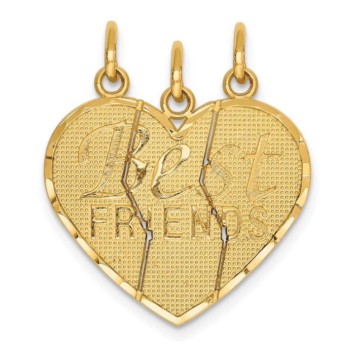 14k 3 piece Break-apart BEST FRIENDS Charm Set-M284