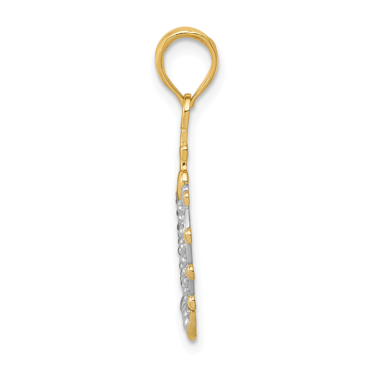 14K Rhodium Crown Pendant-M2855