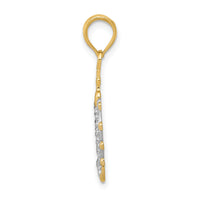 14K Rhodium Crown Pendant-M2855