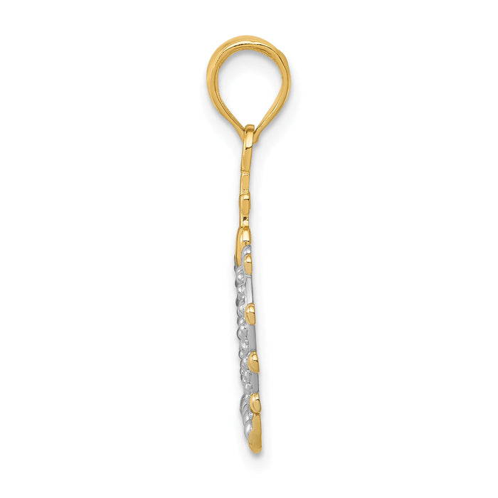 14K Rhodium Crown Pendant-M2855