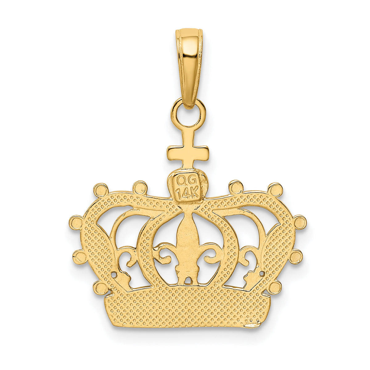 14K Rhodium Crown Pendant-M2855
