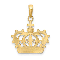 14K Rhodium Crown Pendant-M2855