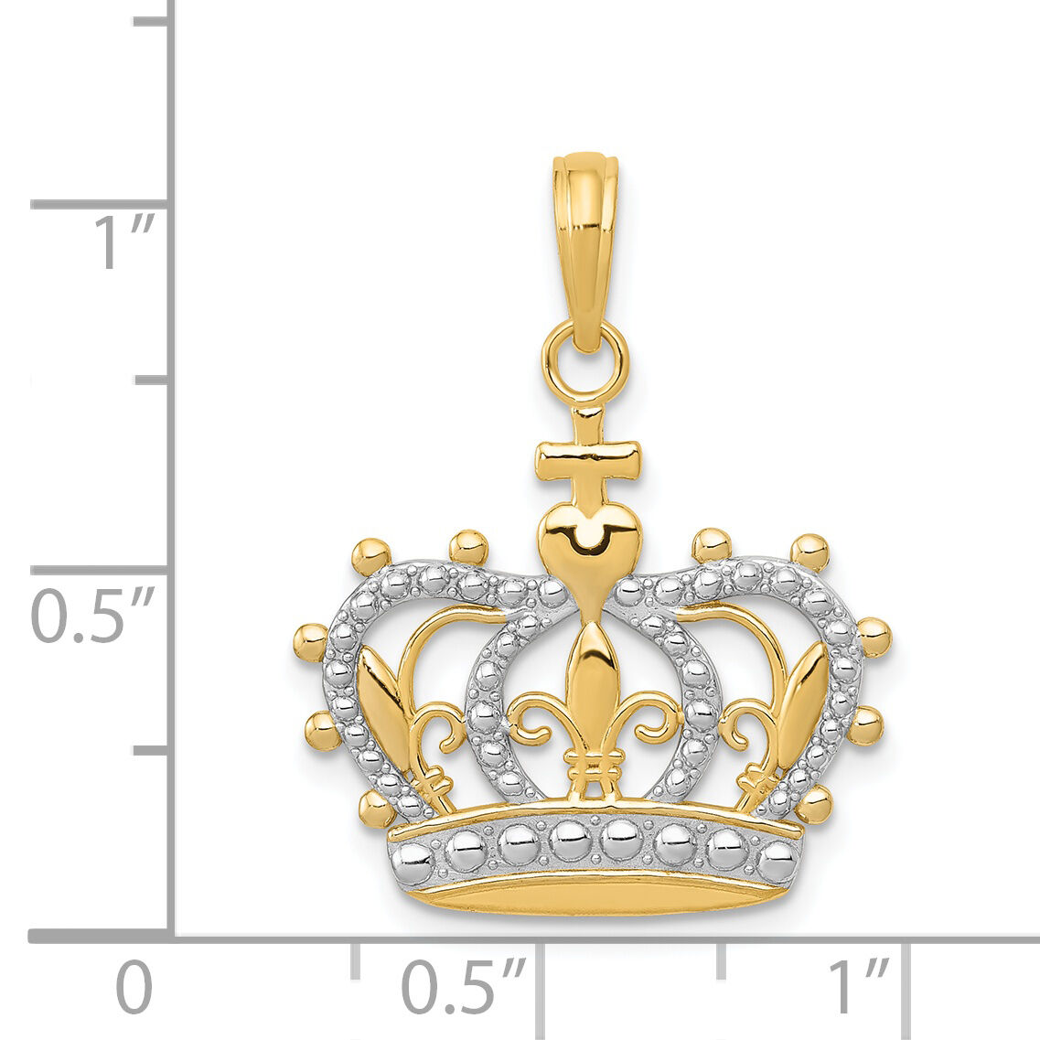 14K Rhodium Crown Pendant-M2855