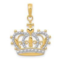 14K Rhodium Crown Pendant-M2855