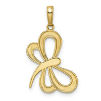 14k and White Rhodium Diamond-cut Dragonfly Pendant-M2913