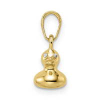 14k & White Rhodium 3D Duck Pendant-M2925