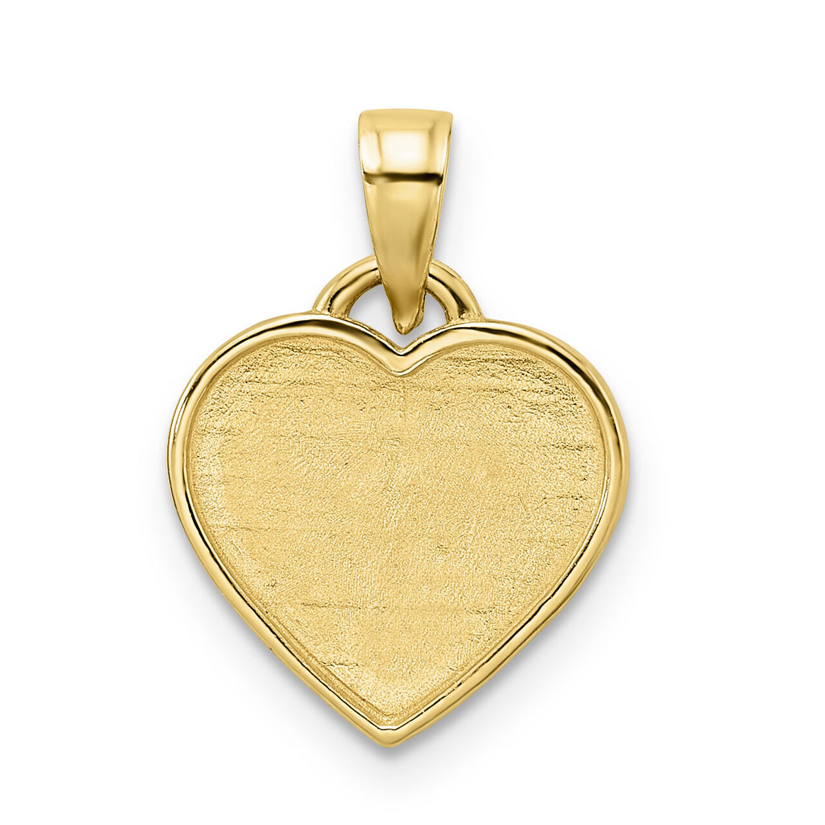14k and White Rhodium Diamond-cut Border Heart Pendant-M2935